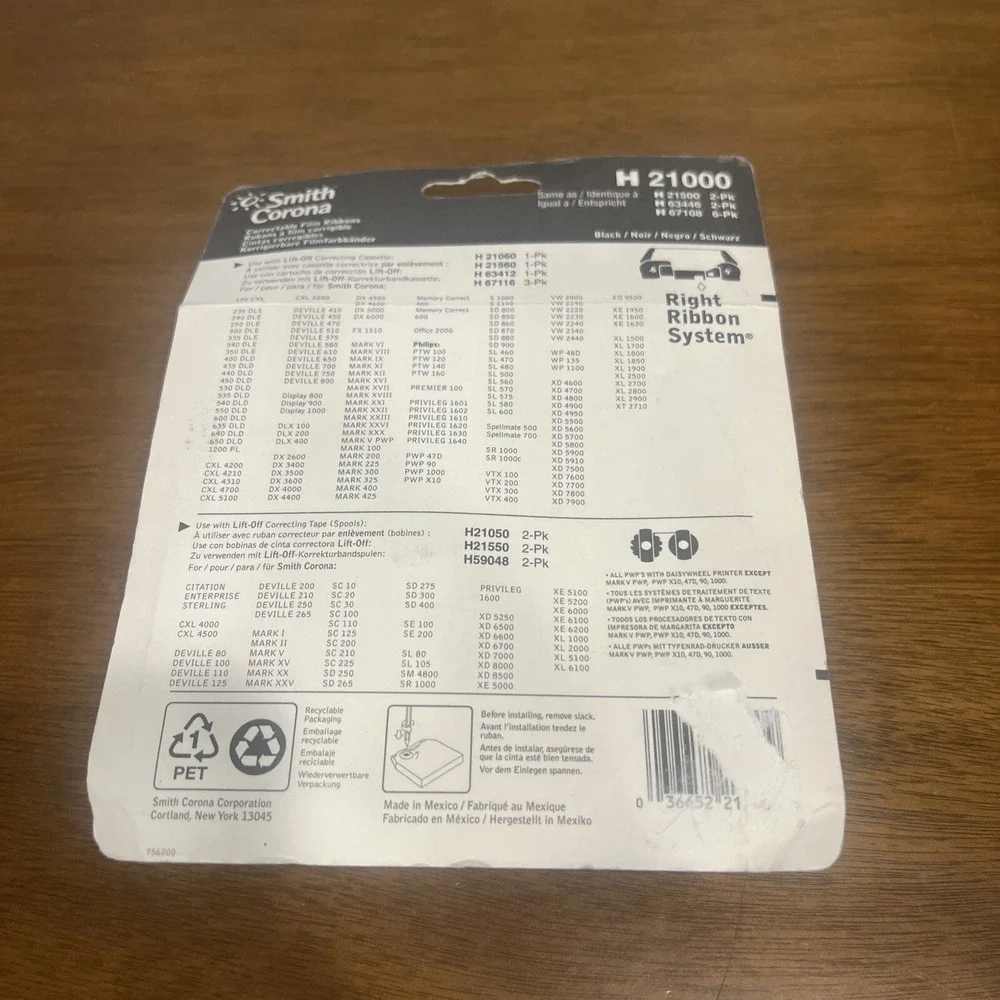 Smith Corona H 21000 Typewriter Correction Film